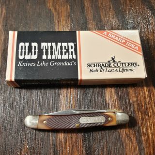 Schrade Knife Made In Usa Old Timer 18ot Advertising Old Vintage Folding Pocket
