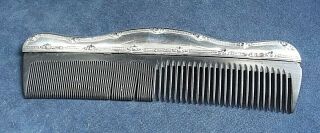 8 " Solid Silver Mounted Comb London 1915