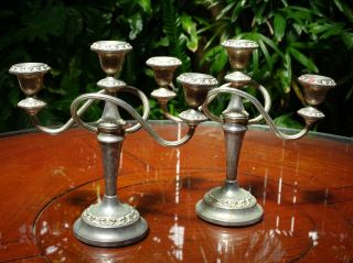 Vintage matched 3 Arm Silver plated Candelabra made in England 2