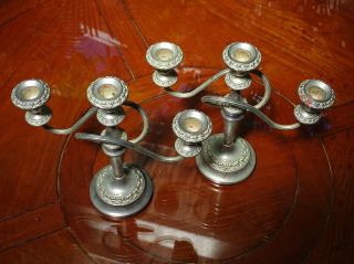 Vintage matched 3 Arm Silver plated Candelabra made in England 3