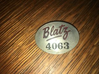 Vintage Circa 1940s Blatz Beer Employee Badge 893,  Milwaukee,  Wisconsin