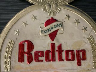 RARE Antique Vintage OH Red Top Beer Brewing Company Advertising Sign 3