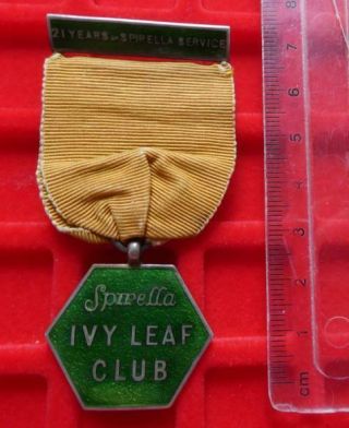 Hertfordshire Letchworth Spirella Corset Ivy Leaf Club 21 Years Silver 1939
