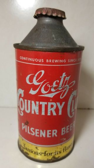 Goetz County Club Irtp Cone Top Beer Can With Cap