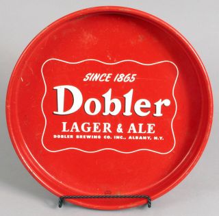 Vintage Bright Red Dobler Beer Tray Lager Ale Brewery Albany Ny