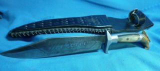 Vintage Mexico Bowie Fighting Survival 8 - 1/2 " Blade Hunting Knife Eagle Pommel