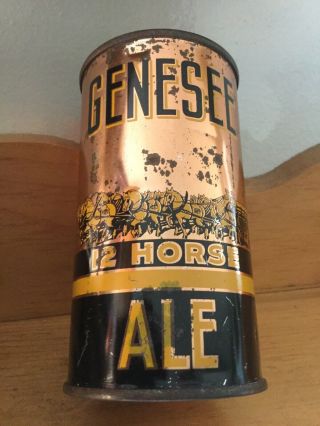 Genesee 12 Horse Ale 12oz Flat Top Beer Can Non - Irtp.  Opening Instructions.