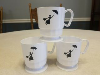Vintage Mary Poppins Mug Cup Set Of 3 Plastic