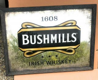 Bushmills Irish Whiskey Beer Bar Pub Man Cave Mirror  Authentic