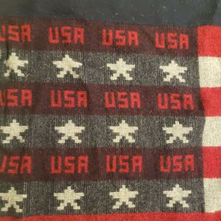 Woolrich Wool Blend USA Flag Freedom Throw Blanket 52 