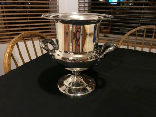 Vintage Silver - Plate Champagne / Ice Bucket 10 1/2 " Tall By 8 3/4 " Wide Unmarked