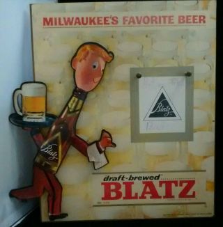 Vintage Blatz Beer Bottle Guy Red Waiter 1960 