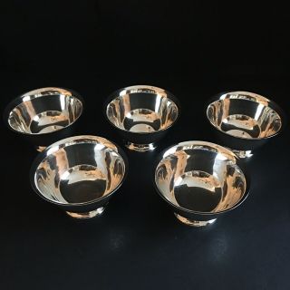 Vintage Reed And Barton Silver Plate Paul Revere Design Small Footed Bowls - Set O