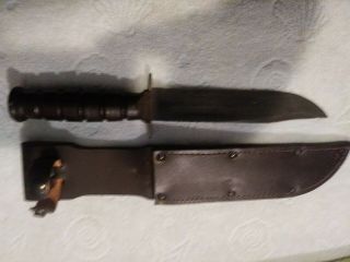 Vintage Vietnam Era Camillus Fixed Blade Knife And Sheath -