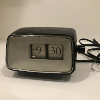 Vintage Caslon 201 Electric Flip Clock Black Made In Japan