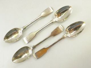 Set Of Four Antique Victorian Silver Tea Spoons / Hallmarked Exeter 1857 R340/8