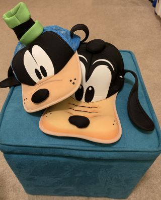 Bundle,  2 - Disney Parks Authentic Goofy Ears Face Hat Baseball Cap Adult