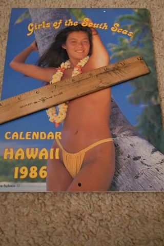 1986 Girls Of The South Seas Hawaii Calendar Sexy Vintage Island Ladies Women