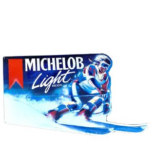 ‘90s Vintage Michelob Light Beer Metal / Tin Sign Advertising 30 X 18 Skiing