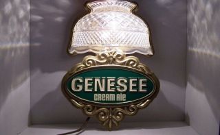 Price Drop True Vintage " Genesee Cream Ale Crystal Lighted Wall Shade