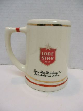 1966 T.  P.  R.  A.  Lone Star Brewing Co.  San Antonio Texas Ceramic Beer Mug / Stein