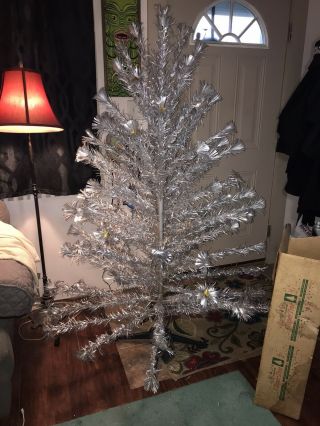 Vintage 6 Foot 1950s Aluminum Christmas Tree