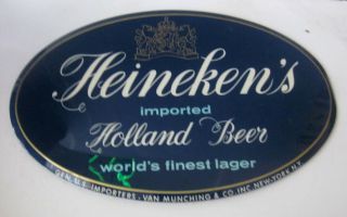 Rare 1950s Blue Celluloid On Cardboard Heineken 
