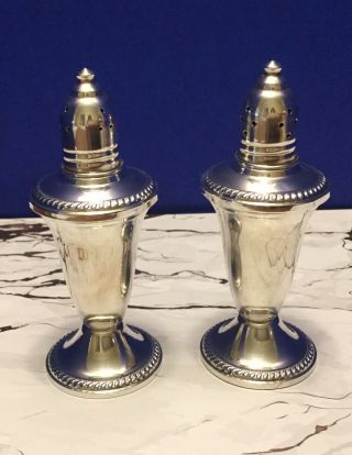 Vintage Duchin Creations Sterling Silver Salt & Pepper Shakers Glass Inserts