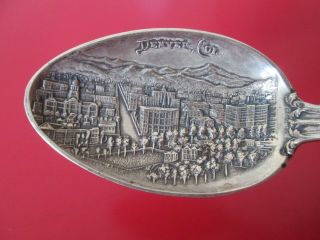 Antique - Denver Colorado - Sterling - Souvenir Spoon - Old Patina 6 Inch