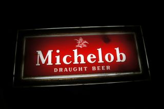 Michelob Beer Light Up Sign Vintage 1950s 1960s Anheuser Busch Metal Frame