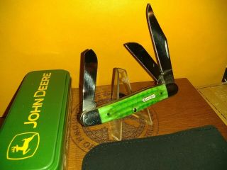 Case 6347 Stockman 3 Blade John Deere Pocket Knife In Tin Usa