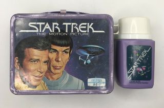 Vintage 1979 Star Trek Motion Picture Movie Metal Lunch Box W/ Thermos