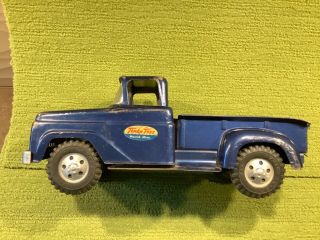 Vintage Pressed Steel Blue Tonka Toys Stepside Pickup Truck - U.  S.  A.