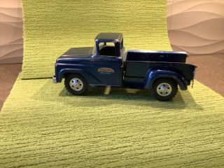 Vintage Pressed Steel Blue Tonka Toys Stepside Pickup Truck - U.  S.  A. 2