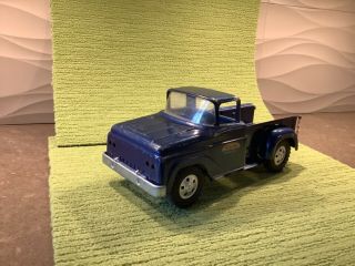 Vintage Pressed Steel Blue Tonka Toys Stepside Pickup Truck - U.  S.  A. 3