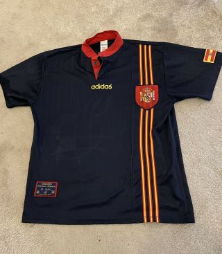 Vintage Spain National Team 1996/1997/1998 Away Football Shirt Adidas Large L