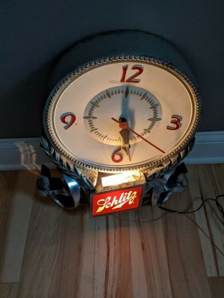 Vintage Schlitz Beer Sign Clock Light