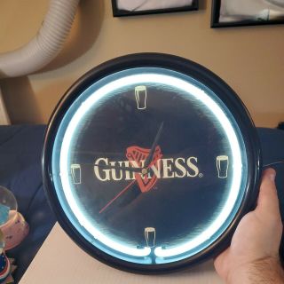 Vintage Guinness Beer 12 - Inch Round Neon Light Wall Clock