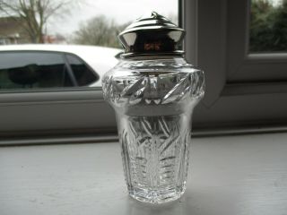Vintage Cut Glass And Hallmarked Silver Sugar Shaker - 1939