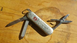 Victorinox Hammered Sterling Silver Swiss Army Knife Classic Sd