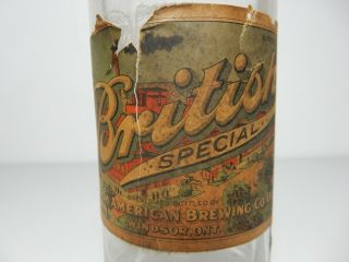 C.  1918 British Special Beer Bottle British American Brewing Co.  Windsor,  Ontario