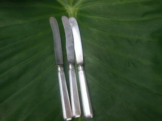 Three (3) Antique English Sterling Silver Handled Fruit/dessert Knives