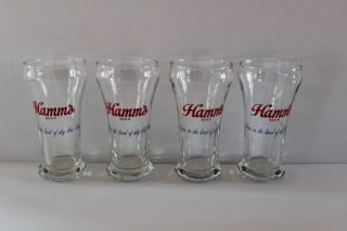 Vintage Hamm ' s Beer Pitcher 4 Glasses Born In The Land of Sky Blue Waters 3