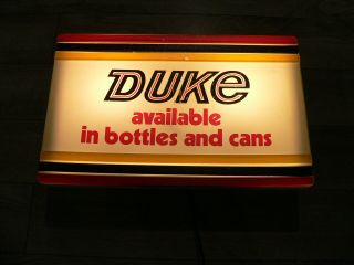 Vintage Lighted Duke Beer Sign " In Bottles And Cans " C.  Schmidt And Sons