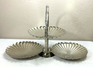 Vintage 3 - Tiered Silver - Plated Folding Dessert Stand England