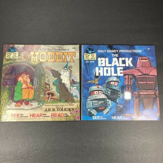 Disney Vtg The Hobbit & The Black Hole,  See Hear Read Books & Records ©1977