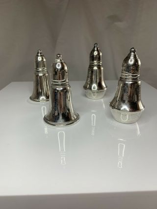 4 Sterling Silver Duchin Creation Weighted Salt And Pepper Shakers Not Scrap