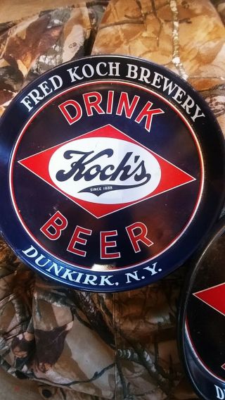 2 Vintage Kochs beer trays Dunkirk NY 2