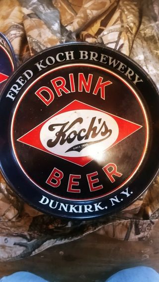 2 Vintage Kochs beer trays Dunkirk NY 3