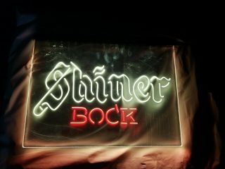 Shiner Bock Beer Sign Light Some Scratches.